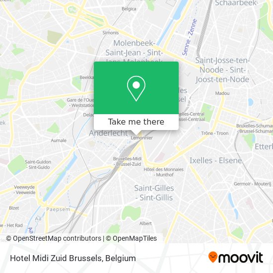 Hotel Midi Zuid Brussels map