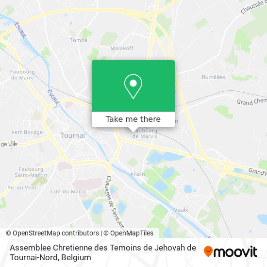 Assemblee Chretienne des Temoins de Jehovah de Tournai-Nord map