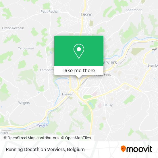Running Decathlon Verviers map
