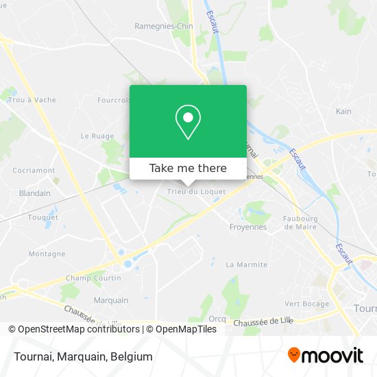 Tournai, Marquain map