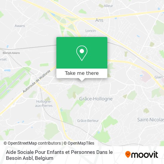 Aide Sociale Pour Enfants et Personnes Dans le Besoin Asbl map