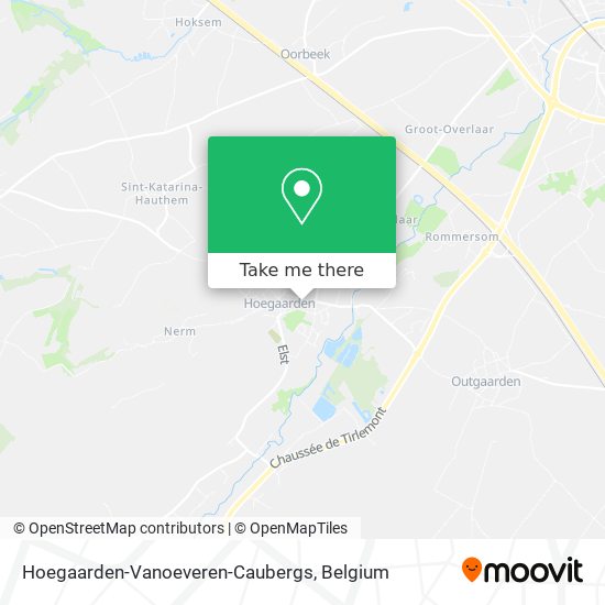 Hoegaarden-Vanoeveren-Caubergs map