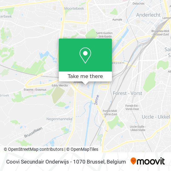 Coovi Secundair Onderwijs - 1070 Brussel map