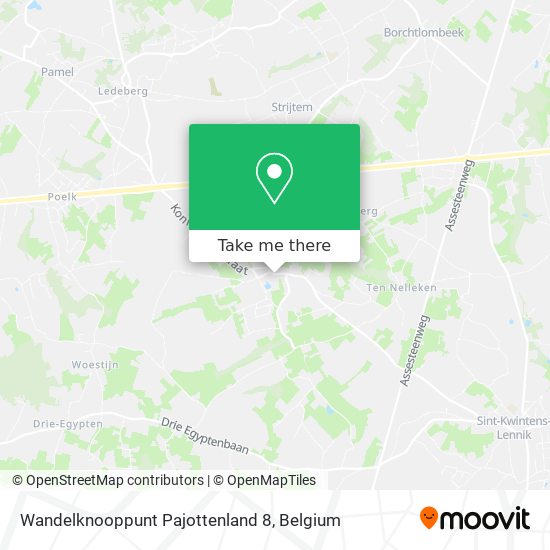 Wandelknooppunt Pajottenland 8 map