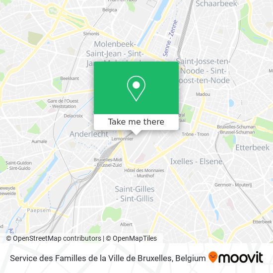 Service des Familles de la Ville de Bruxelles plan