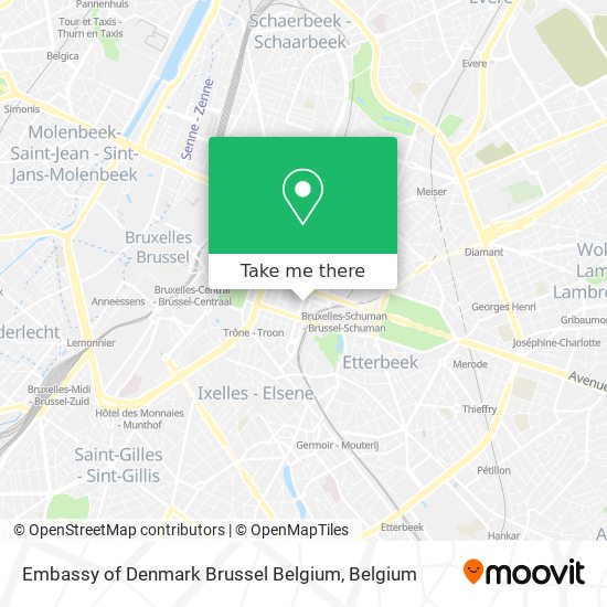 Embassy of Denmark Brussel Belgium map