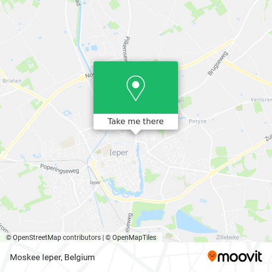 Moskee Ieper map