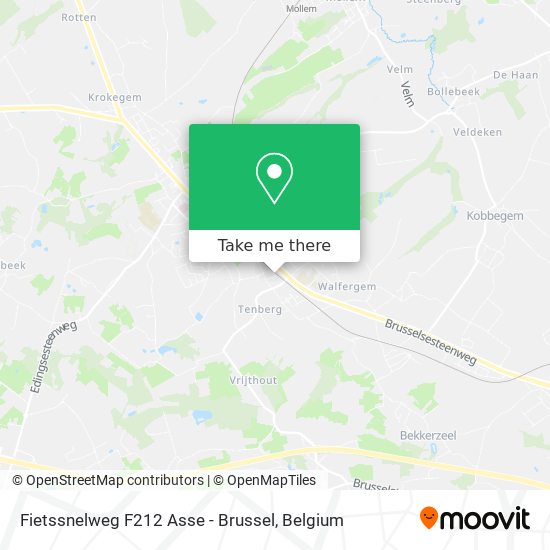 Fietssnelweg F212 Asse - Brussel map