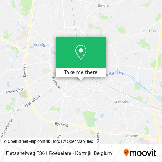 Fietssnelweg F361 Roeselare - Kortrijk map