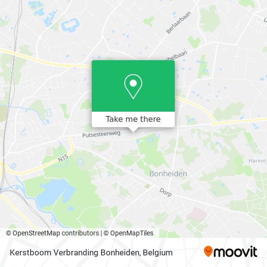 Kerstboom Verbranding Bonheiden map