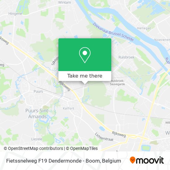 Fietssnelweg F19 Dendermonde - Boom map