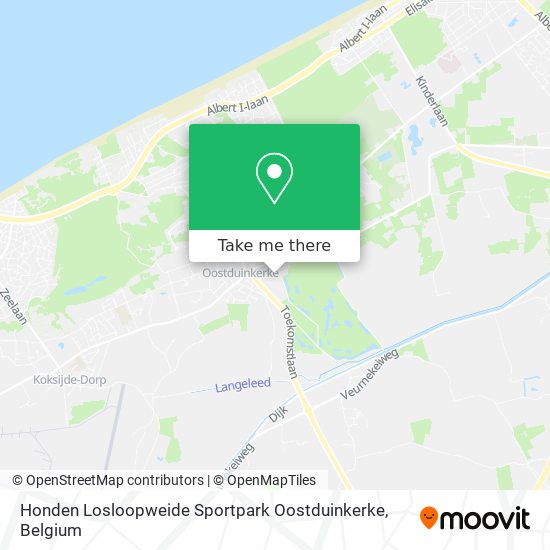Honden Losloopweide Sportpark Oostduinkerke plan