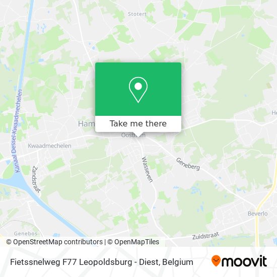 Fietssnelweg F77 Leopoldsburg - Diest map