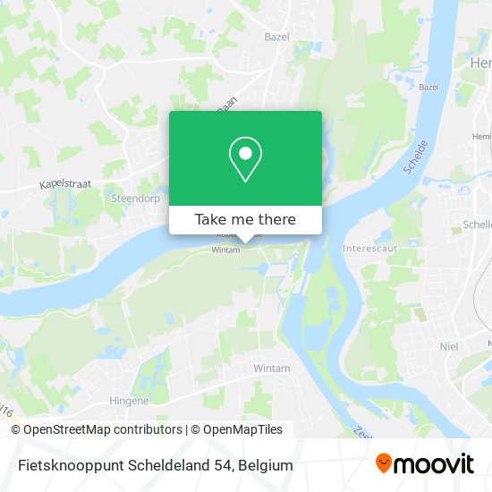 Fietsknooppunt Scheldeland 54 map