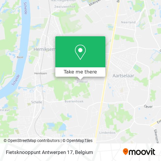 Fietsknooppunt Antwerpen 17 plan