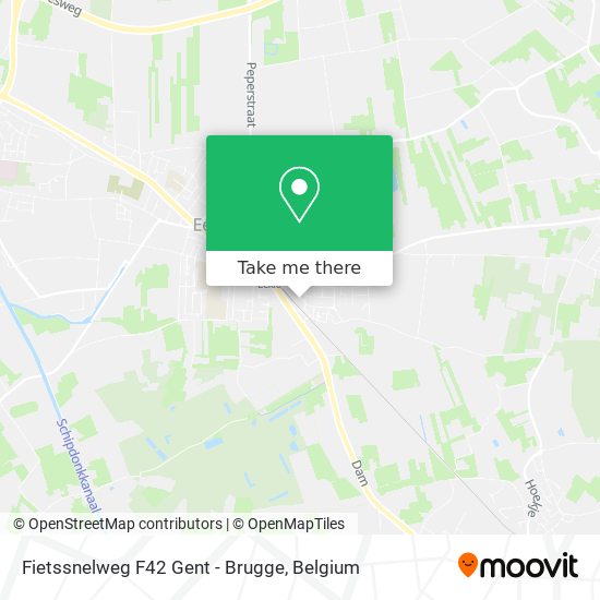 Fietssnelweg F42 Gent - Brugge map