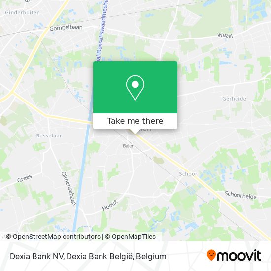 Dexia Bank NV, Dexia Bank België map