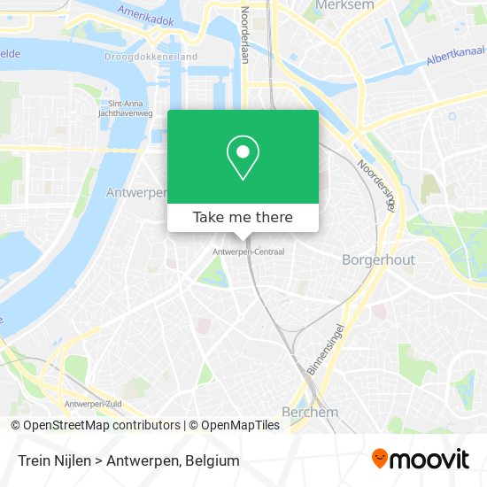 Trein Nijlen > Antwerpen plan