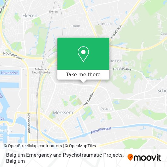 Belgium Emergency and Psychotraumatic Projects map