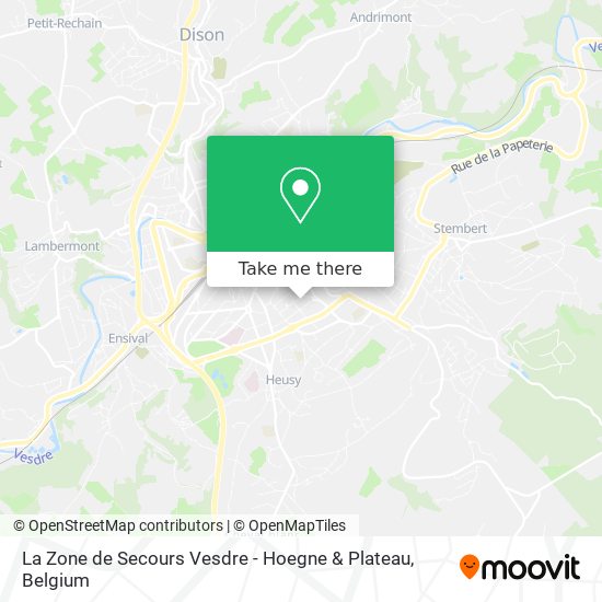 La Zone de Secours Vesdre - Hoegne & Plateau map