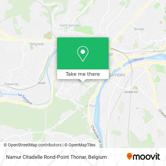 Namur Citadelle Rond-Point Thonar map