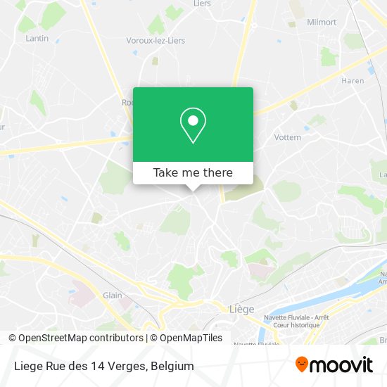 Liege Rue des 14 Verges map