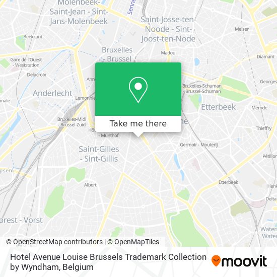 Hotel Avenue Louise Brussels Trademark Collection by Wyndham map