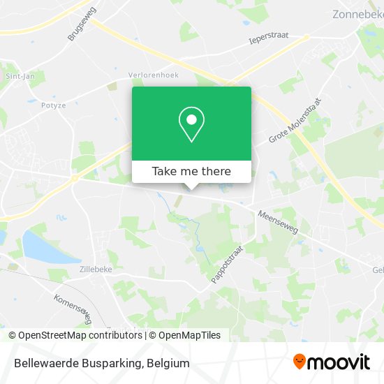 Bellewaerde Busparking map