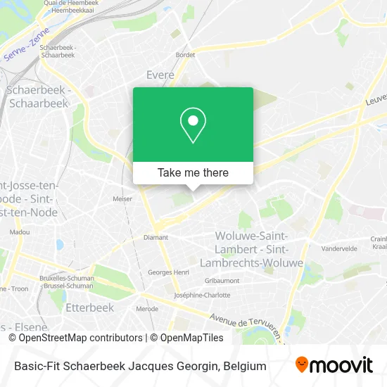 Basic-Fit Schaerbeek Jacques Georgin map