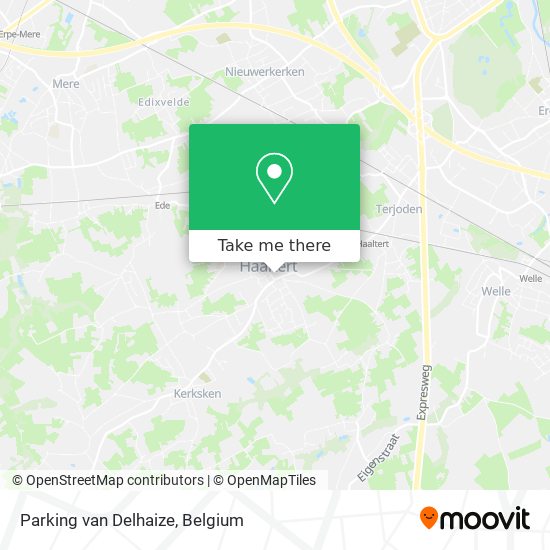 Parking van Delhaize map