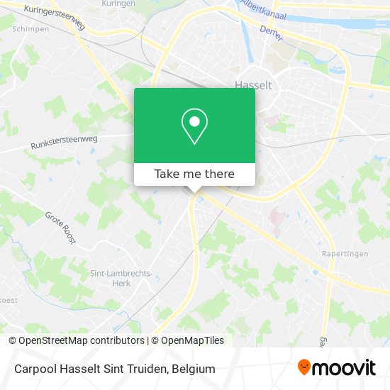 Carpool Hasselt Sint Truiden map