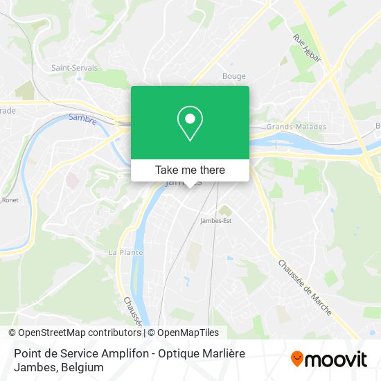 Point de Service Amplifon - Optique Marlière Jambes map