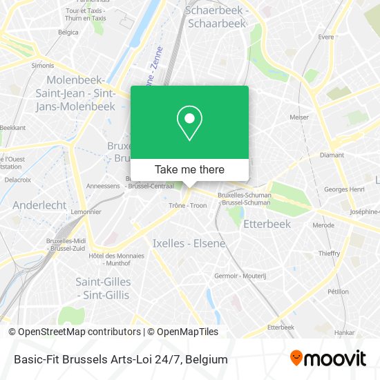 Basic-Fit Brussels Arts-Loi 24 / 7 map