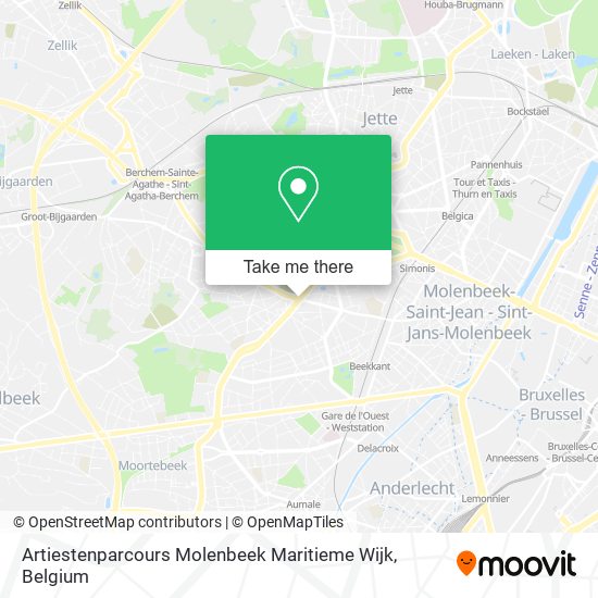 Artiestenparcours Molenbeek Maritieme Wijk map