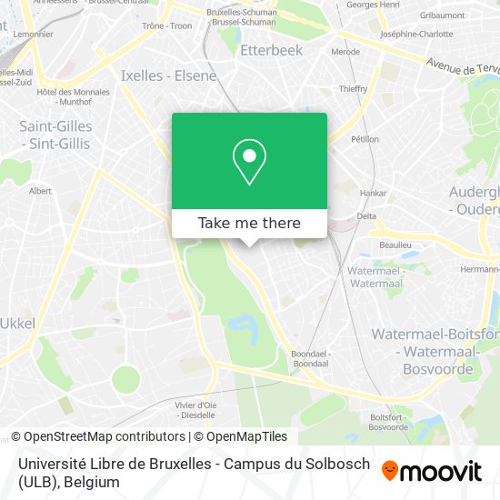 Université Libre de Bruxelles - Campus du Solbosch (ULB) map