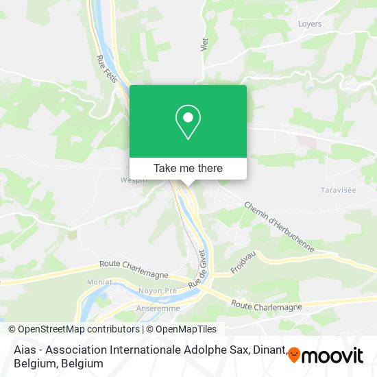 Aias - Association Internationale Adolphe Sax, Dinant, Belgium map