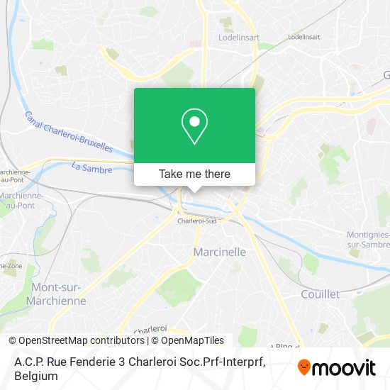 A.C.P. Rue Fenderie 3 Charleroi Soc.Prf-Interprf map