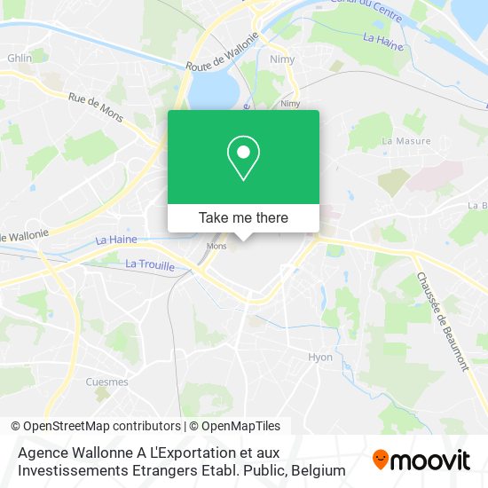 Agence Wallonne A L'Exportation et aux Investissements Etrangers Etabl. Public map