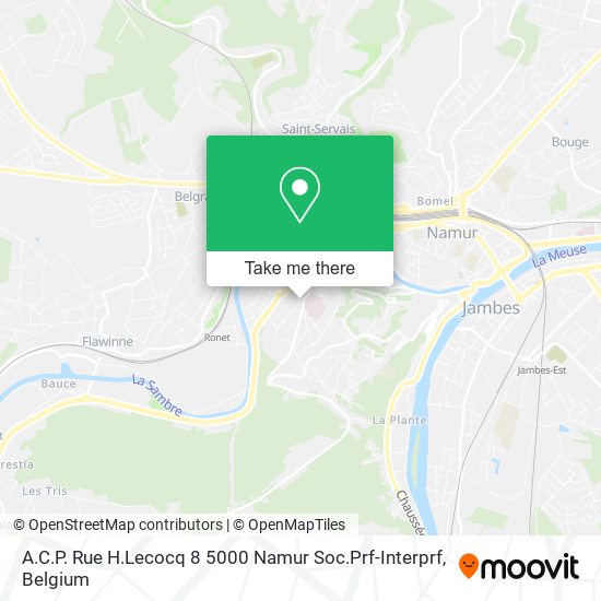 A.C.P. Rue H.Lecocq 8 5000 Namur Soc.Prf-Interprf map