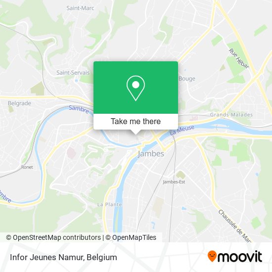 Infor Jeunes Namur map