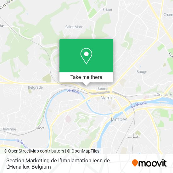 Section Marketing de L'Implantation Iesn de L'Henallux plan