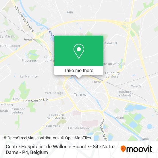 Centre Hospitalier de Wallonie Picarde - Site Notre Dame - P4 map