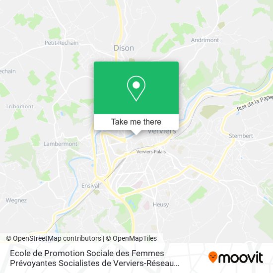 Ecole de Promotion Sociale des Femmes Prévoyantes Socialistes de Verviers-Réseau Solidaris map