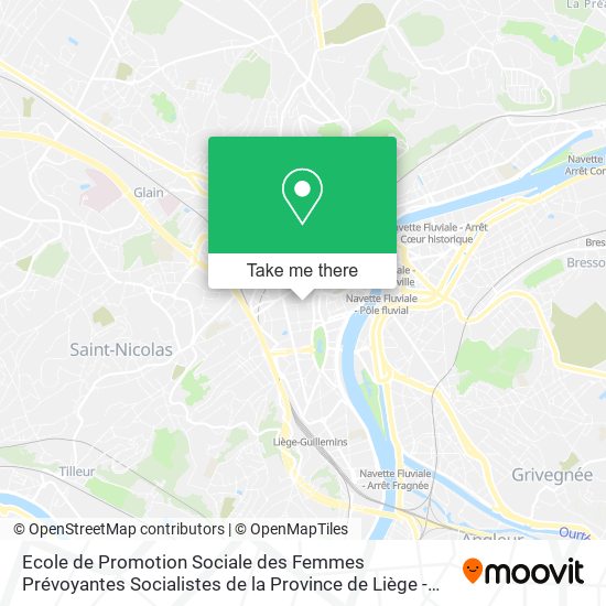 Ecole de Promotion Sociale des Femmes Prévoyantes Socialistes de la Province de Liège - Réseau Soli map