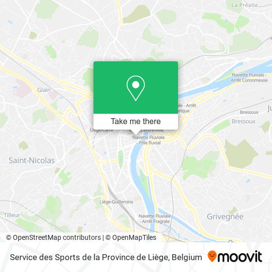 Service des Sports de la Province de Liège plan