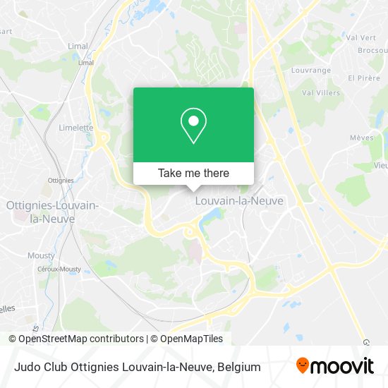 Judo Club Ottignies Louvain-la-Neuve map