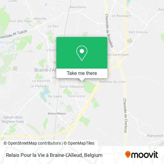 Relais Pour la Vie à Braine-L'Alleud map
