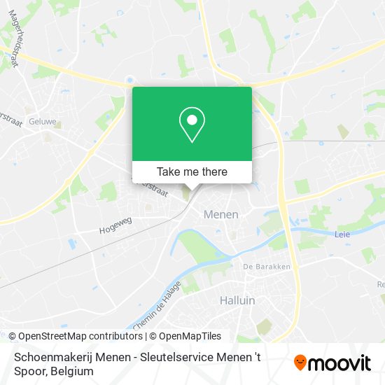 Schoenmakerij Menen - Sleutelservice Menen 't Spoor map