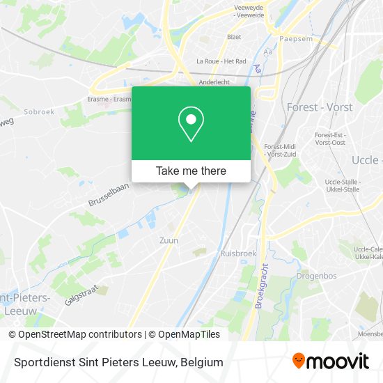 Sportdienst Sint Pieters Leeuw map