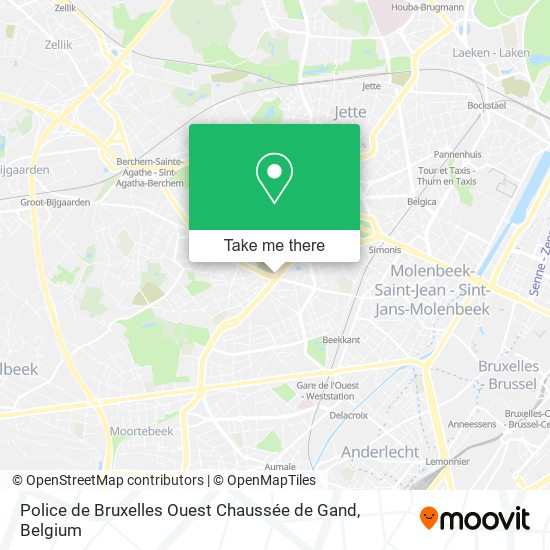 Police de Bruxelles Ouest Chaussée de Gand plan